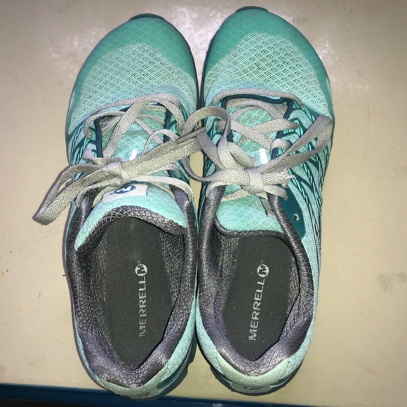 Merrell Bare Access trail running teal performance sneakers - Picture 2 of 15
